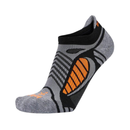 Ultralight No-Show Running Socks, Black/Grey